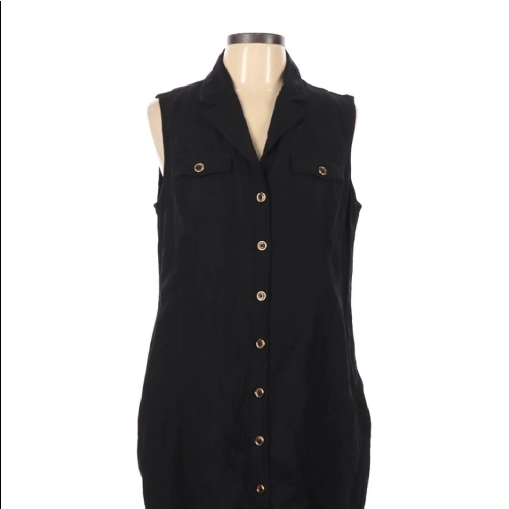 Banana Republic size 12 black linen shift dress